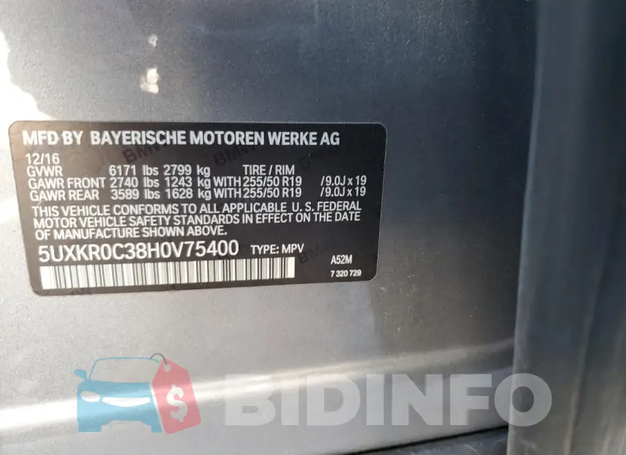 5UXKR0C38H0V75400 Photo# 13