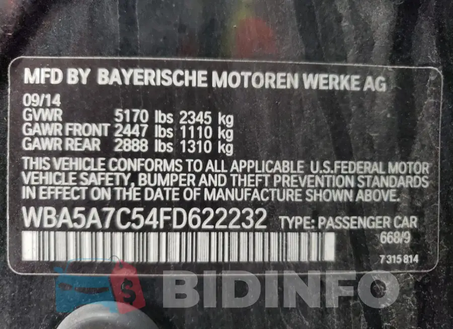 WBA5A7C54FD622232 Photo# 12