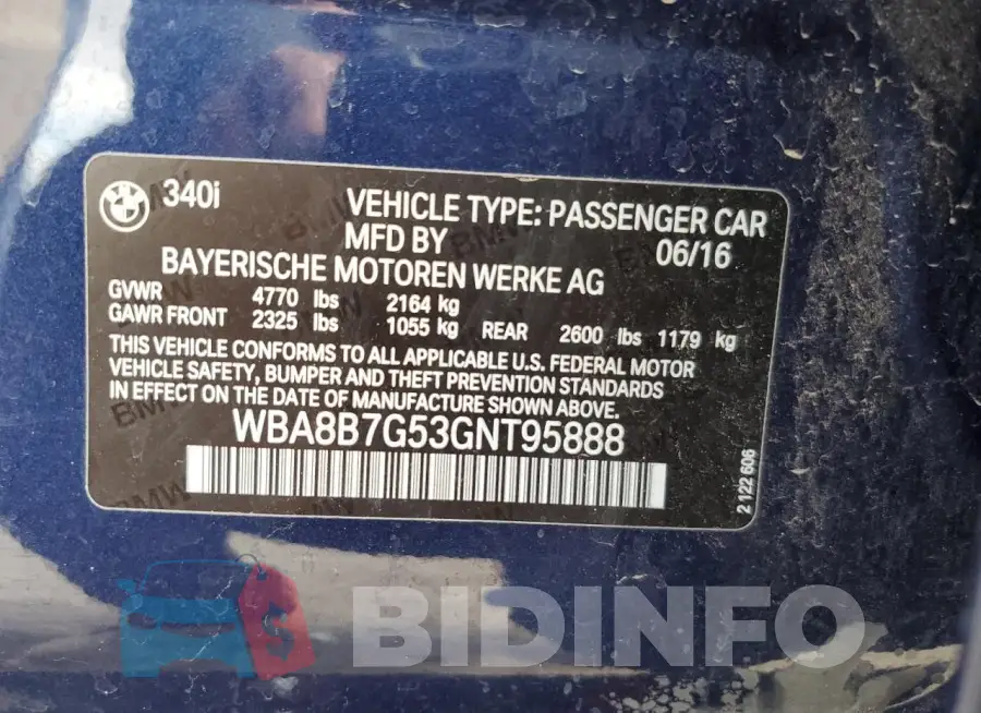 WBA8B7G53GNT95888 Photo# 12