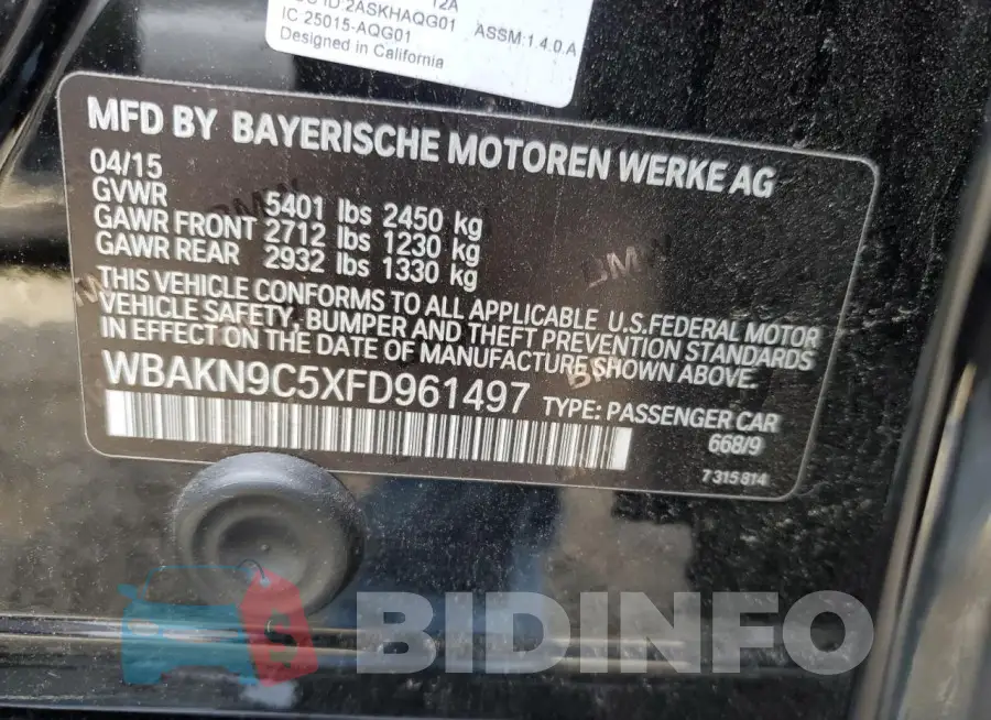 WBAKN9C5XFD961497 Photo# 13