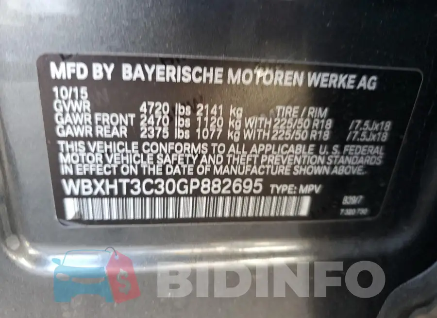 WBXHT3C30GP882695 Photo# 13