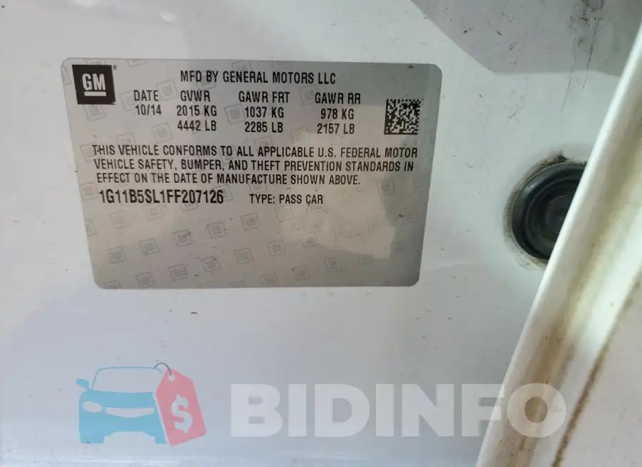 1G11B5SL1FF207126 Photo# 12