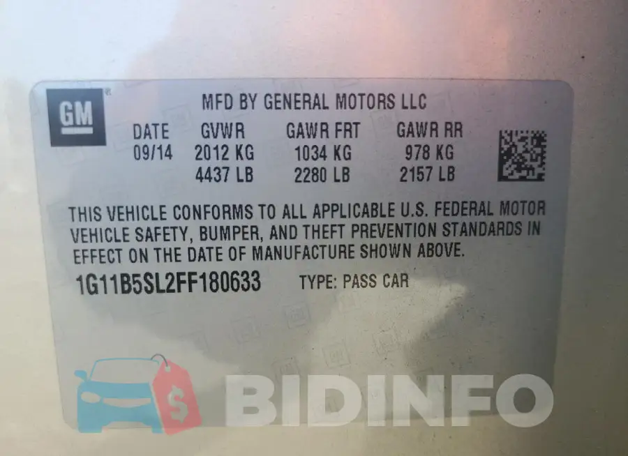 1G11B5SL2FF180633 Photo# 12