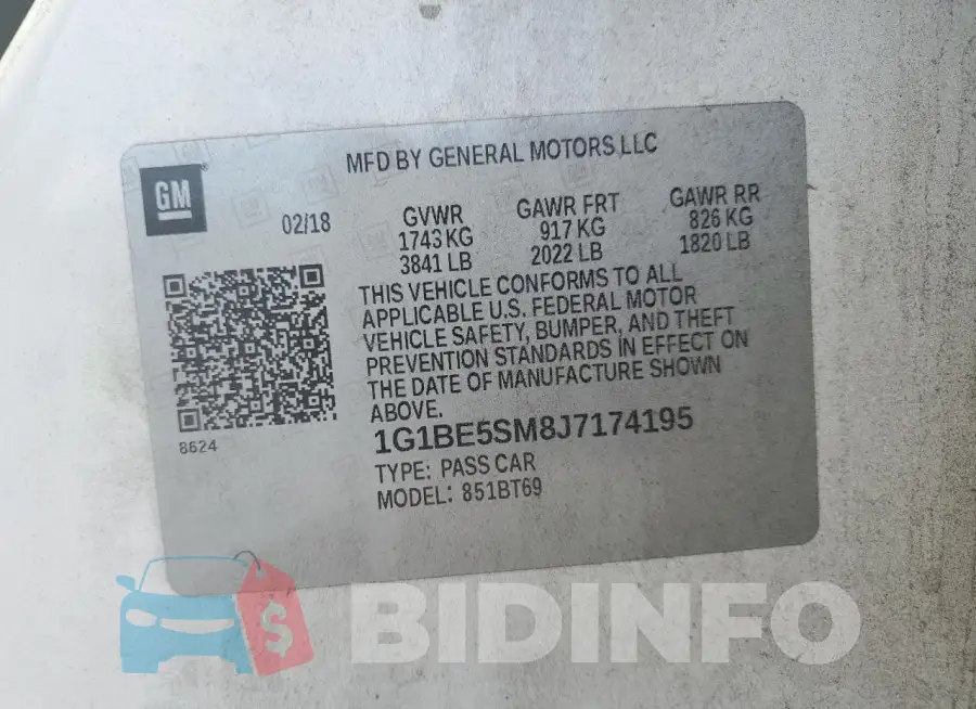 1G1BE5SM8J7174195 Photo# 12