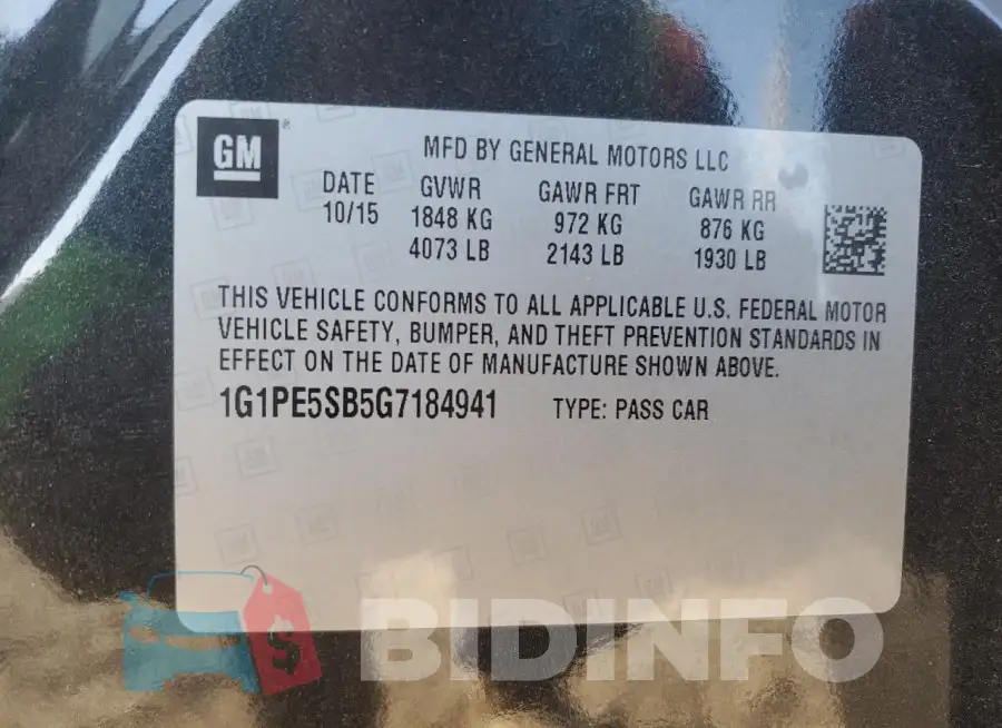 1G1PE5SB5G7184941 Photo# 12