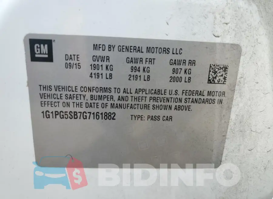 1G1PG5SB7G7161882 Photo# 13