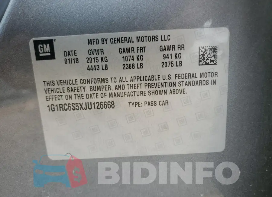 1G1RC6S5XJU126668 Photo# 12