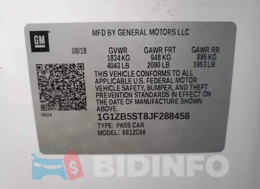 1G1ZB5ST8JF288458 Photo# 12