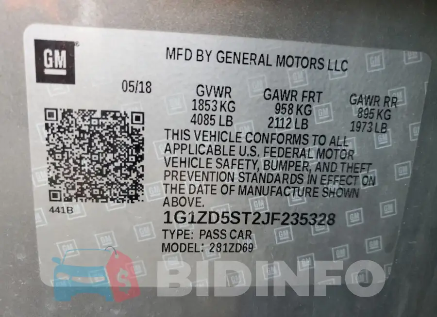 1G1ZD5ST2JF235328 Photo# 13