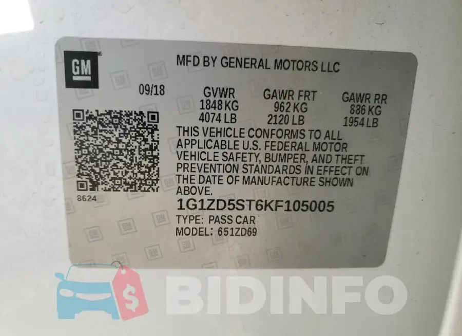 1G1ZD5ST6KF105005 Photo# 13