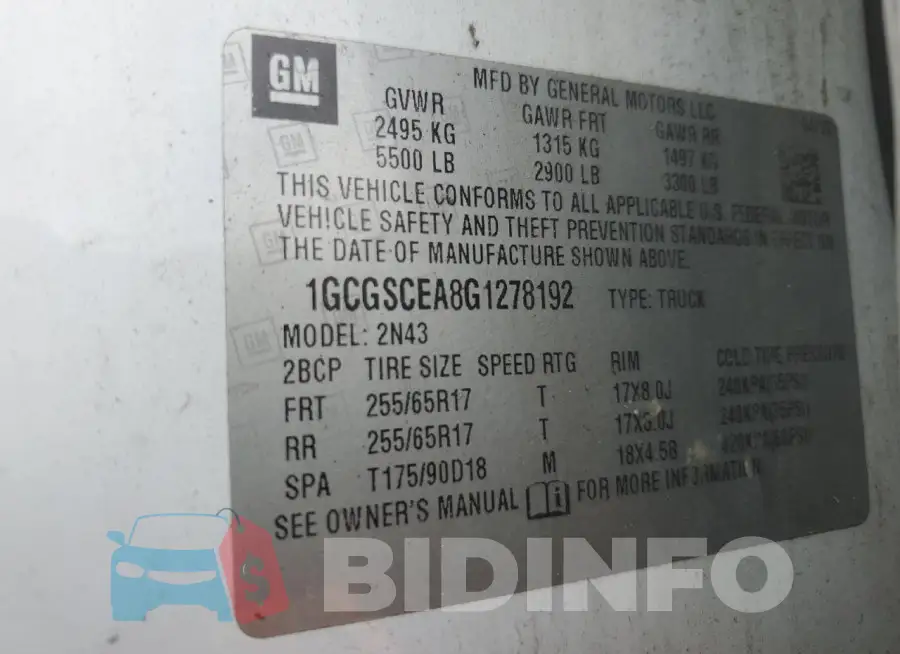 1GCGSCEA8G1278192 Photo# 13
