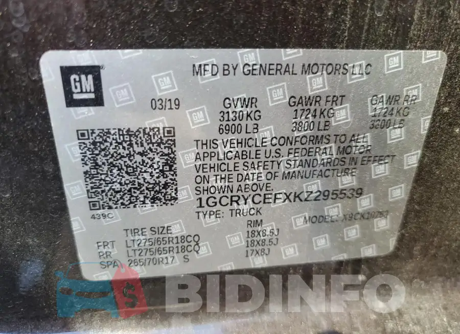 1GCRYCEFXKZ295539 Photo# 12