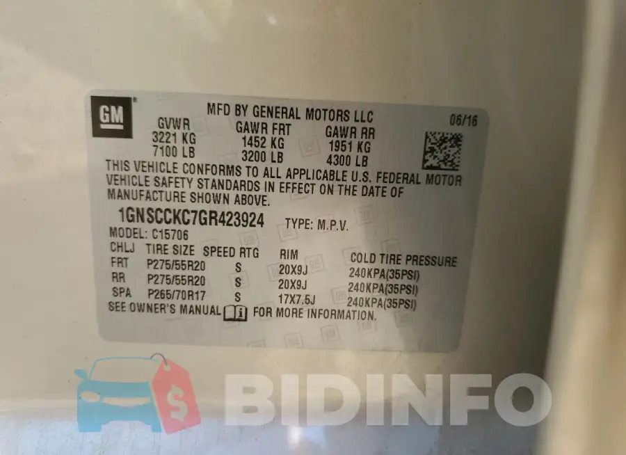 1GNSCCKC7GR423924 Photo# 13