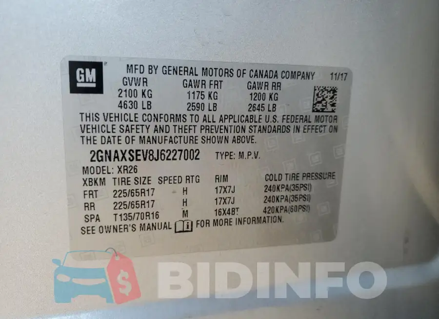 2GNAXSEV8J6227002 Photo# 13