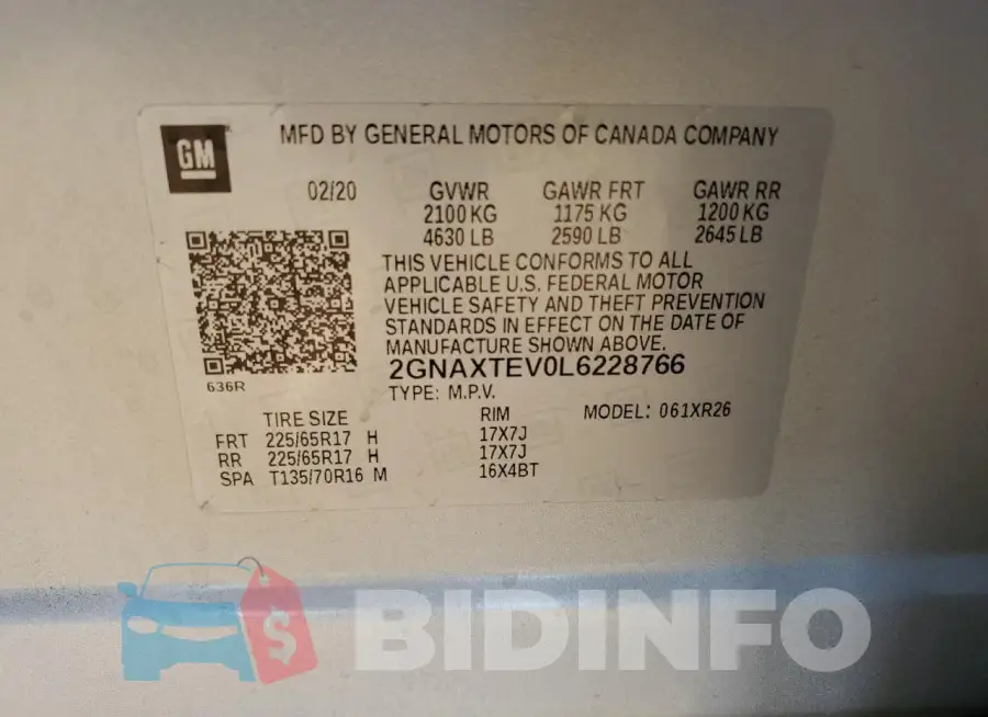 2GNAXTEV0L6228766 Photo# 13