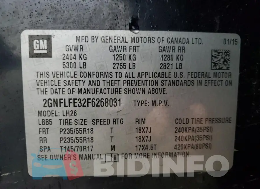 2GNFLFE32F6268031 Photo# 14