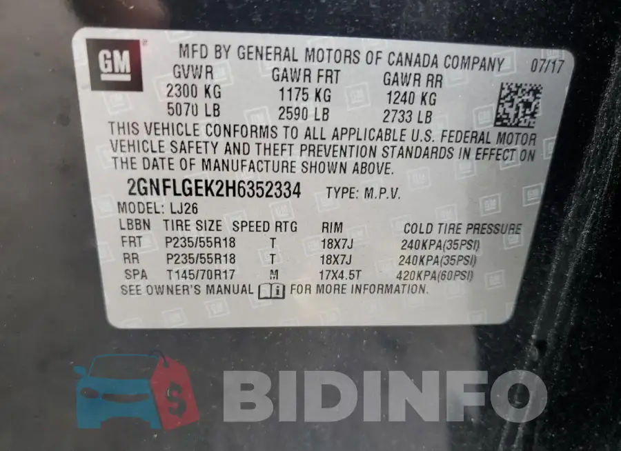 2GNFLGEK2H6352334 Photo# 14
