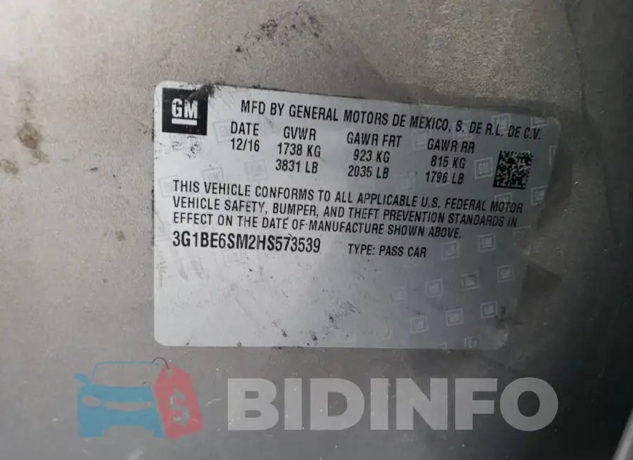 3G1BE6SM2HS573539 Photo# 13