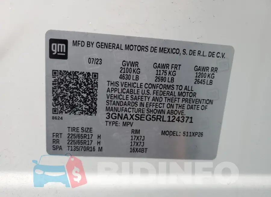3GNAXSEG5RL124371 Photo# 13