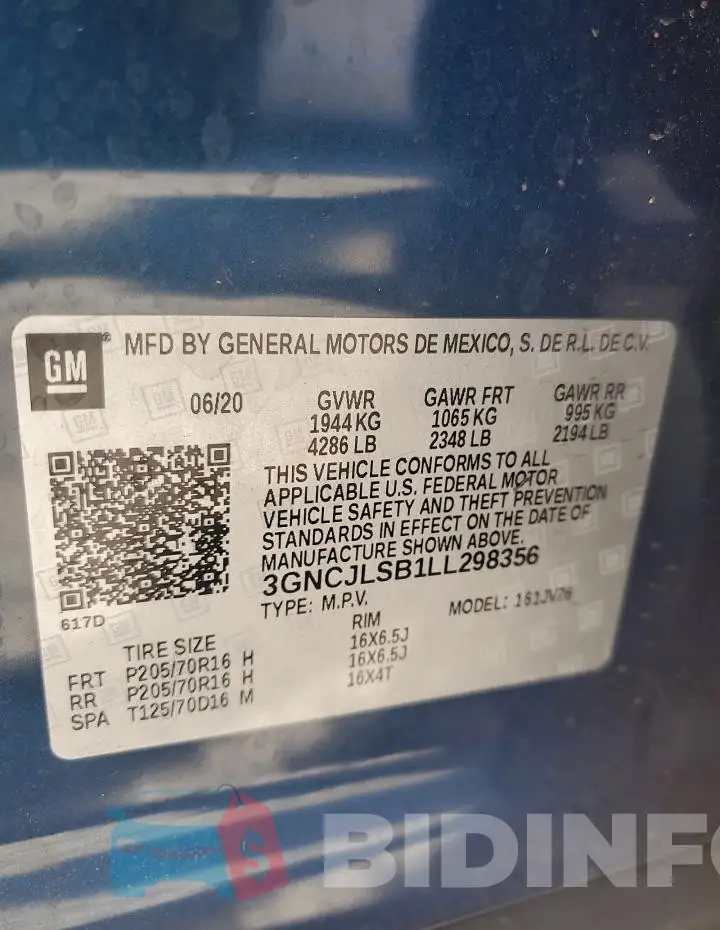 3GNCJLSB1LL298356 Photo# 13