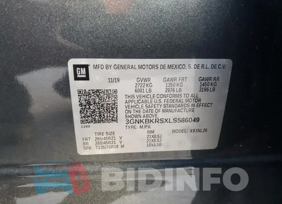 3GNKBKRSXLS586049 Photo# 13