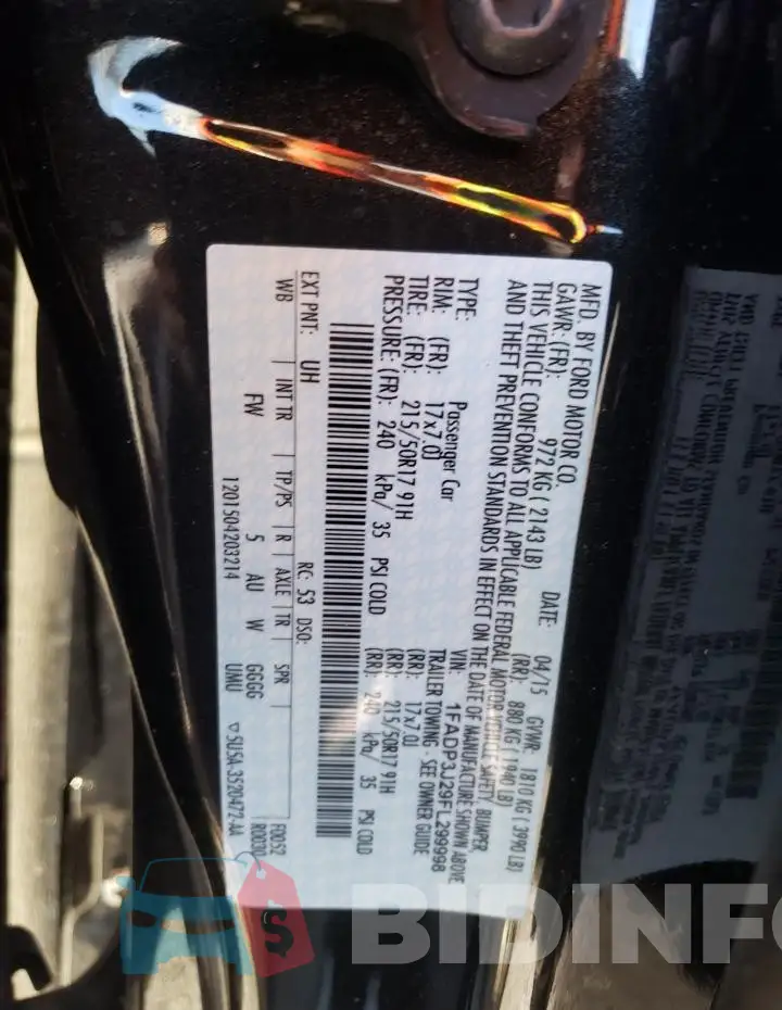 1FADP3J29FL299998 Photo# 13
