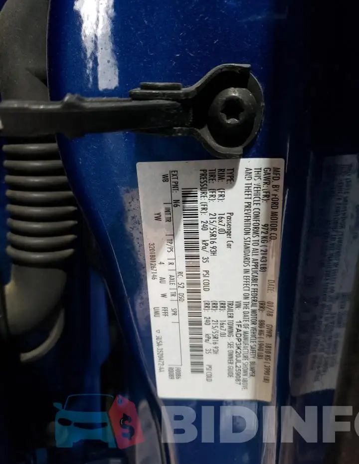 1FADP3K20JL259087 Photo# 14