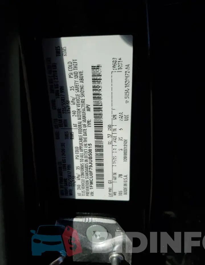 1FMCU0F79JUB50815 Photo# 12