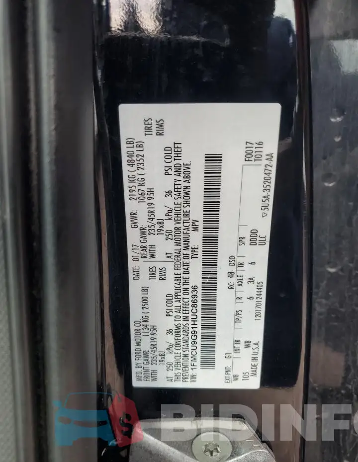 1FMCU9G91HUC86936 Photo# 13