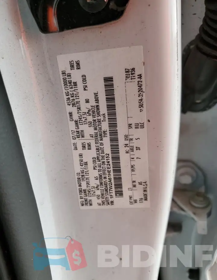 1FT7W2A61HEE24152 Photo# 12