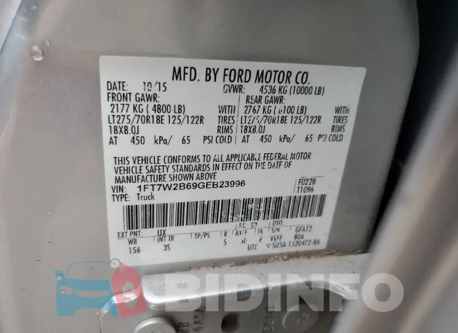 1FT7W2B69GEB23996 Photo# 12