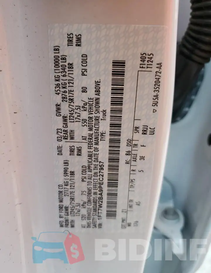 1FT7W2BA9PEC27957 Photo# 13