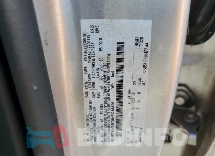 1FT8W3BT8HEC18826 Photo# 13