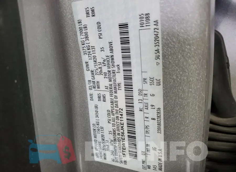 1FTEW1E56JKE11472 Photo# 12