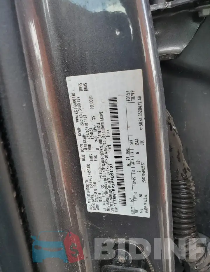 1FTEW1EP3MFB51403 Photo# 13