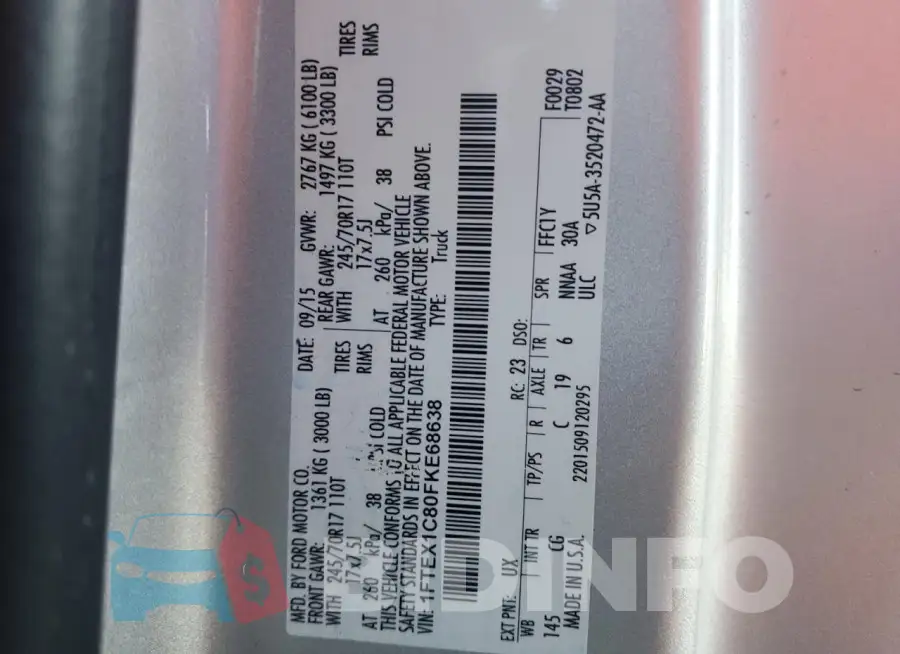 1FTEX1C80FKE68638 Photo# 12