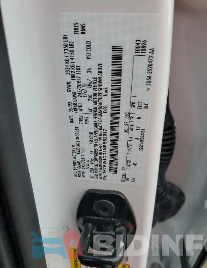 1FTFW1CD1NFB82017 Photo# 12