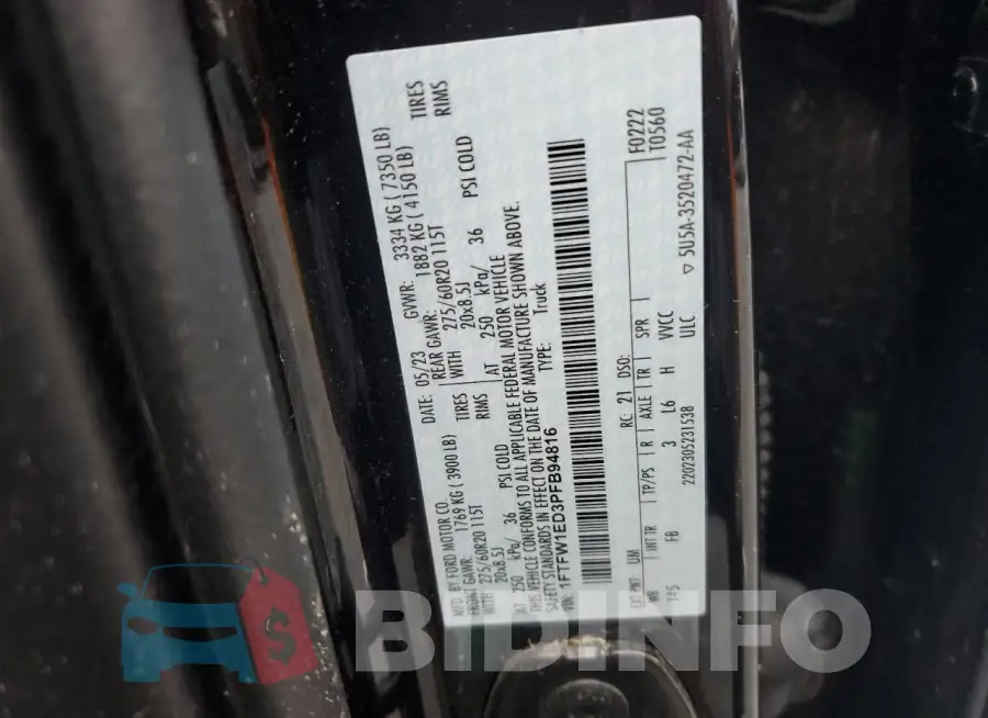 1FTFW1ED3PFB94816 Photo# 12