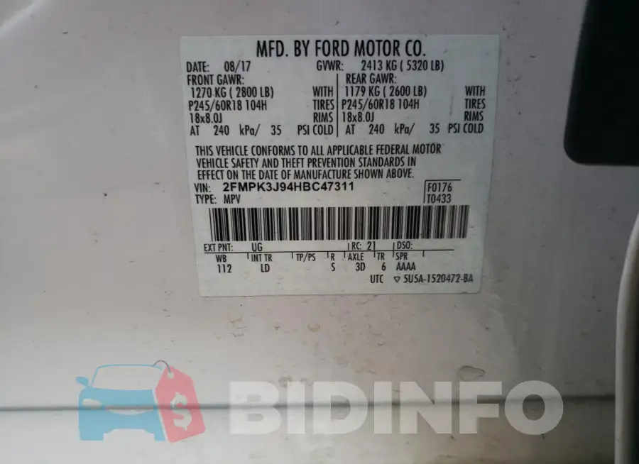 2FMPK3J94HBC47311 Photo# 13