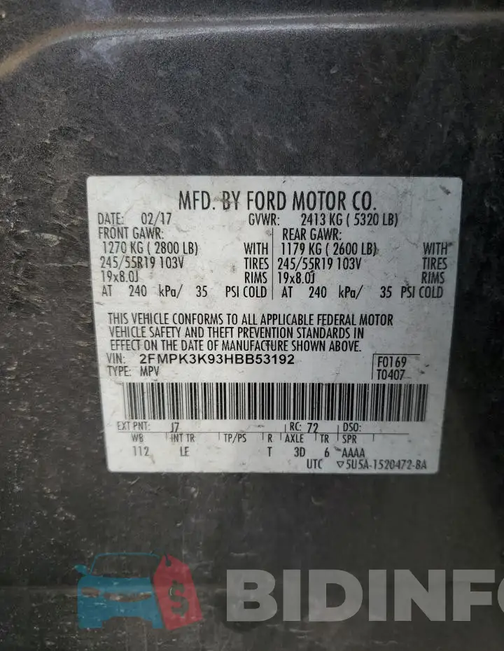 2FMPK3K93HBB53192 Photo# 14
