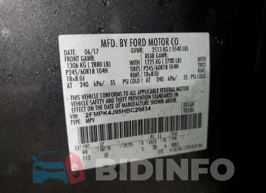 2FMPK4J95HBC29034 Photo# 13