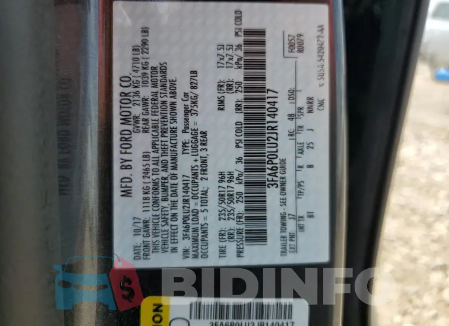 3FA6P0LU2JR140417 Photo# 12