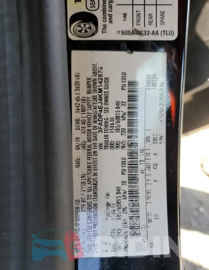 3FADP4EJ4KM142878 Photo# 12