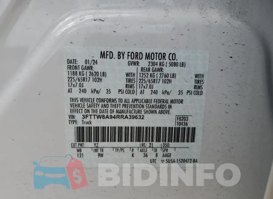 3FTTW8A94RRA39632 Photo# 13