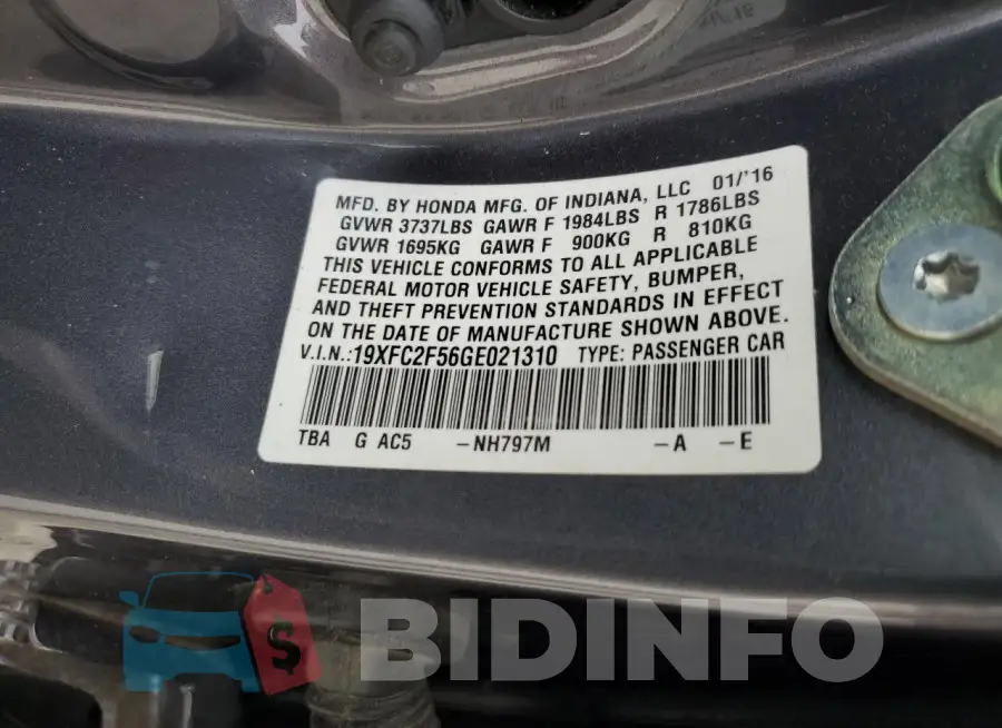 19XFC2F56GE021310 Photo# 12