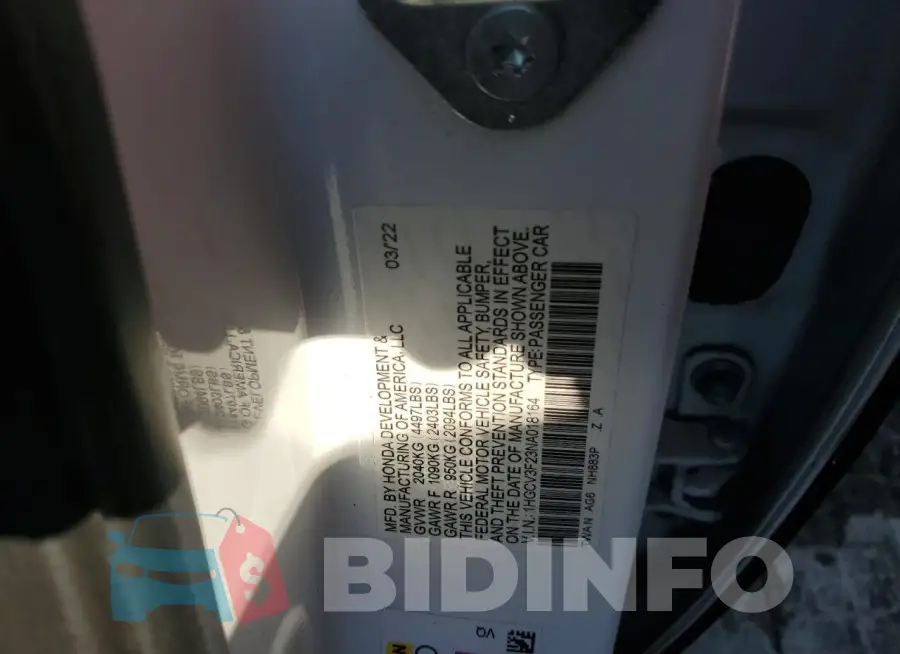 1HGCV3F23NA018164 Photo# 12