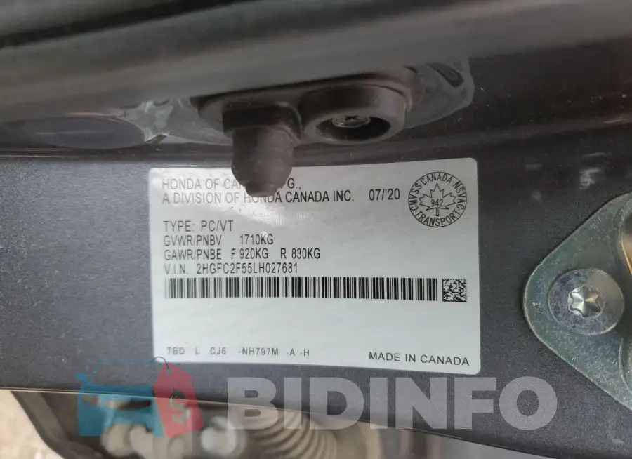 2HGFC2F55LH027681 Photo# 12