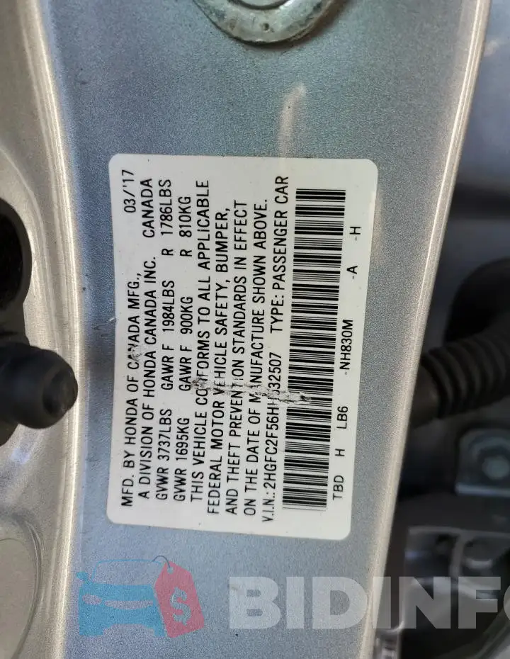 2HGFC2F56HH532507 Photo# 12