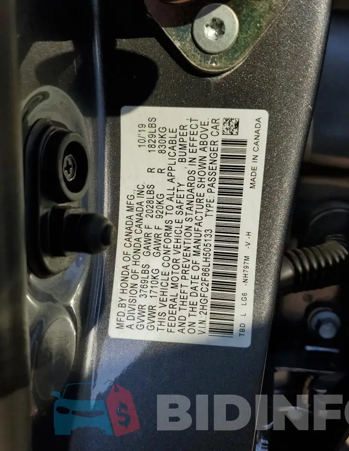 2HGFC2F86LH505133 Photo# 13