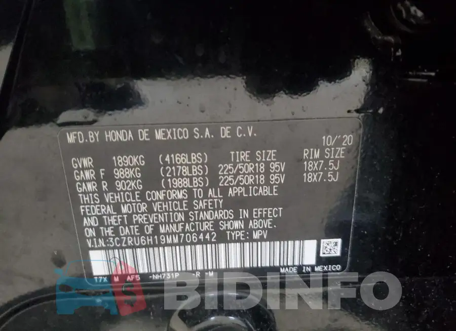 3CZRU6H19MM706442 Photo# 10